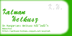 kalman welkusz business card